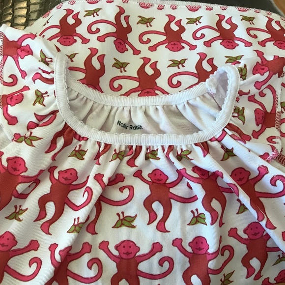 TRENDING 🔥 ROLLER RABBIT PINK MONKEY DRESS GOWN - Picture 10 of 10